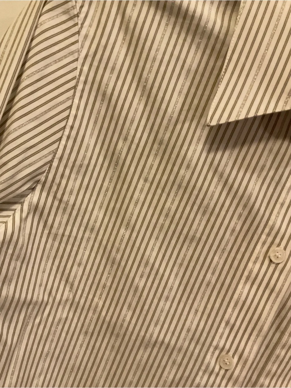 Lafayette 148 New York Shimmer Stripe Button Down - XS - Picture 2 of 8